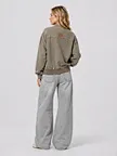 private label washed zip sweatshirt